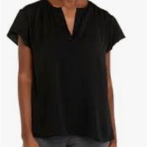 The Limited Navy Blue Black Sleeveless flowy V Neck Shirt size medium